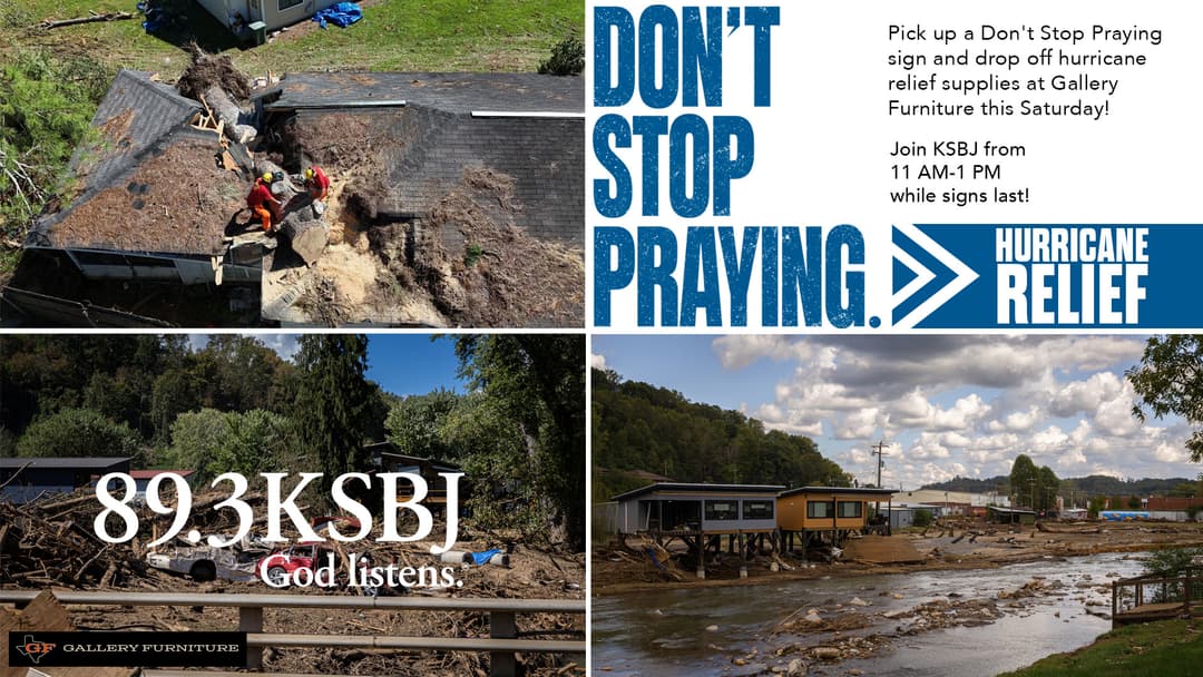 Hurricane Relief Collection & Don't Stop Praying Sign Stop